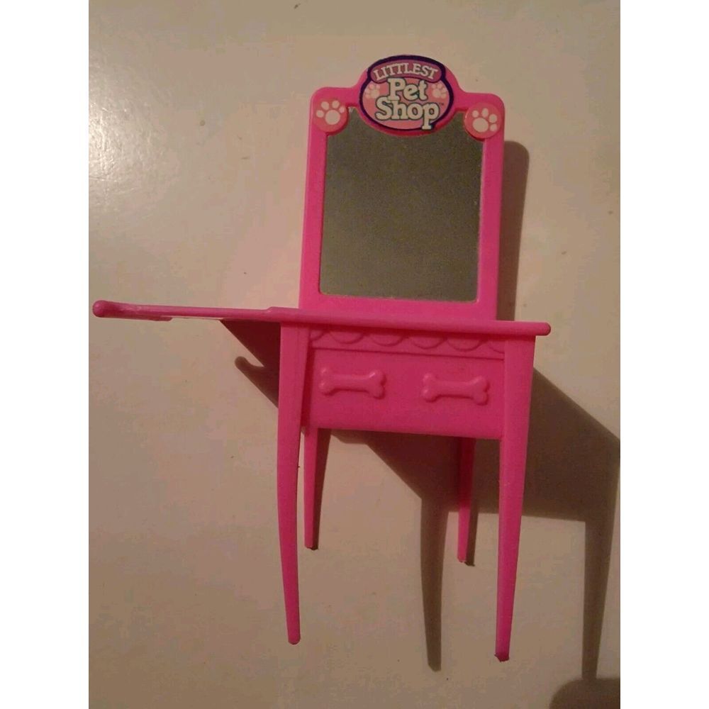Littlest Pet Shop‎ Vintage Pink Grooming Table W/ Mirror 1993 Kenner Replacement